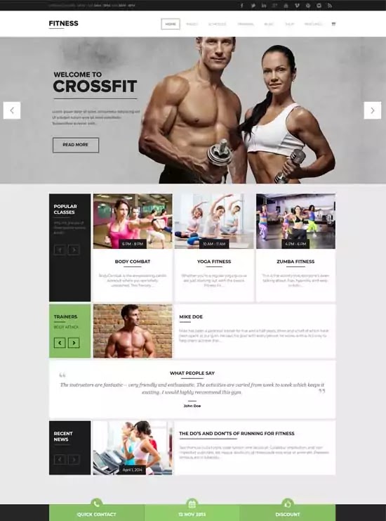 Fitness best fitness wordpress theme