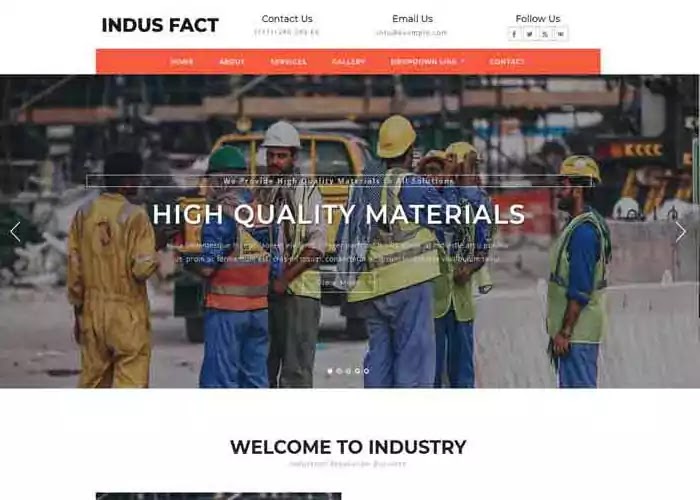 Indus Fact free industrial website template