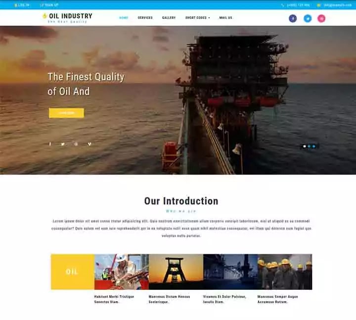 Oil Industry free industrial website template