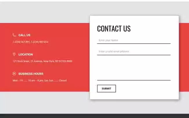 Overlapping contact form