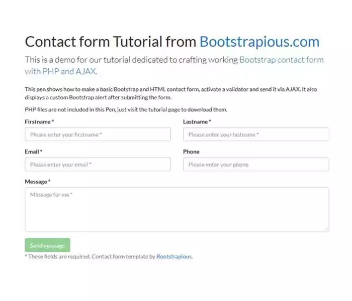 Bootstrap contact form