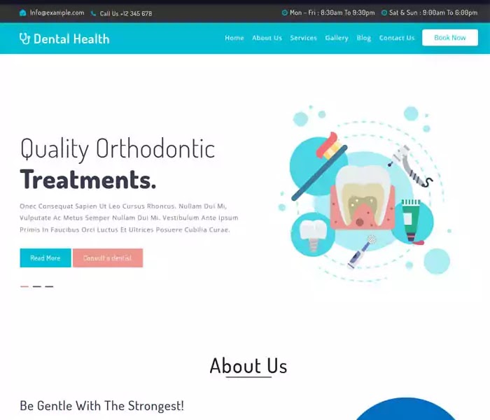 Dental Health free medical website template