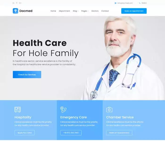 Docmed free medical website template