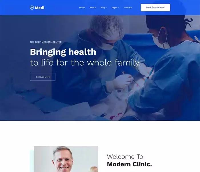 Medi free medical website template