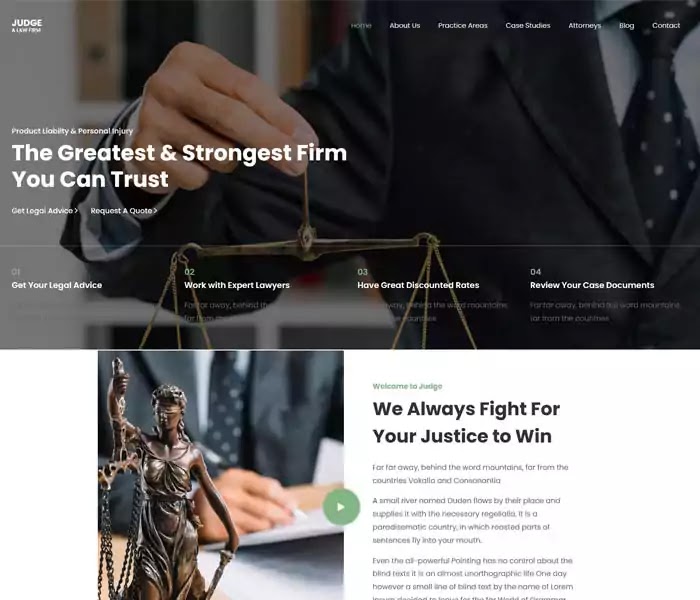 Judge free law firm html5 template