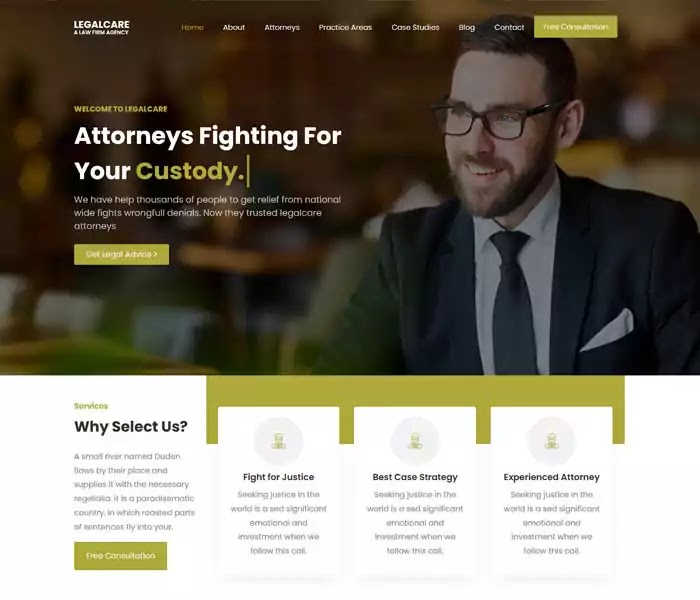 LegalCare free law firm html5 template