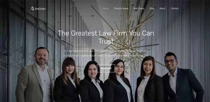 TheOrder free law firm html5 template