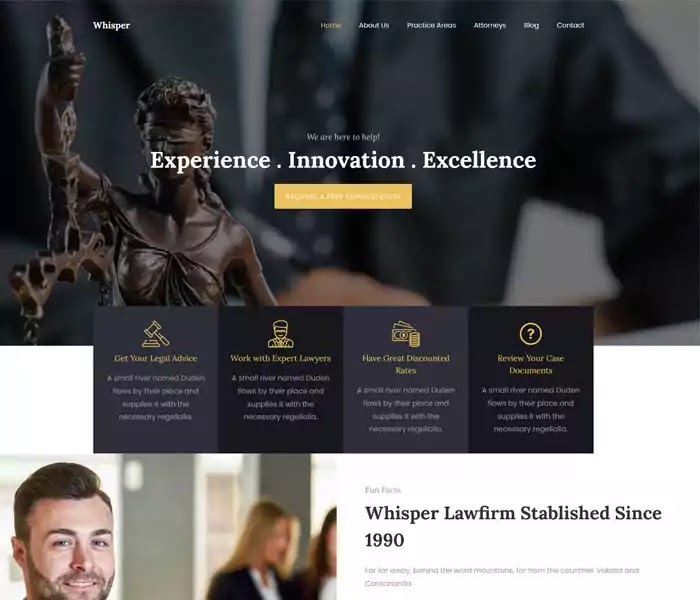 Whisper free law firm html5 template