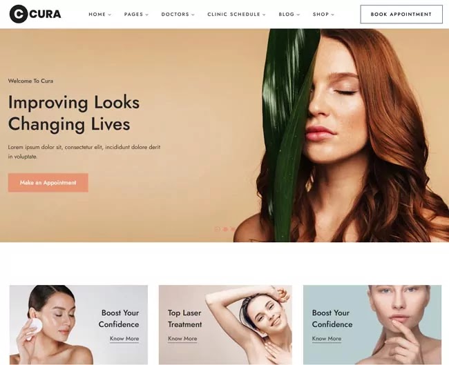 Cura Skin Clinic WordPress Theme