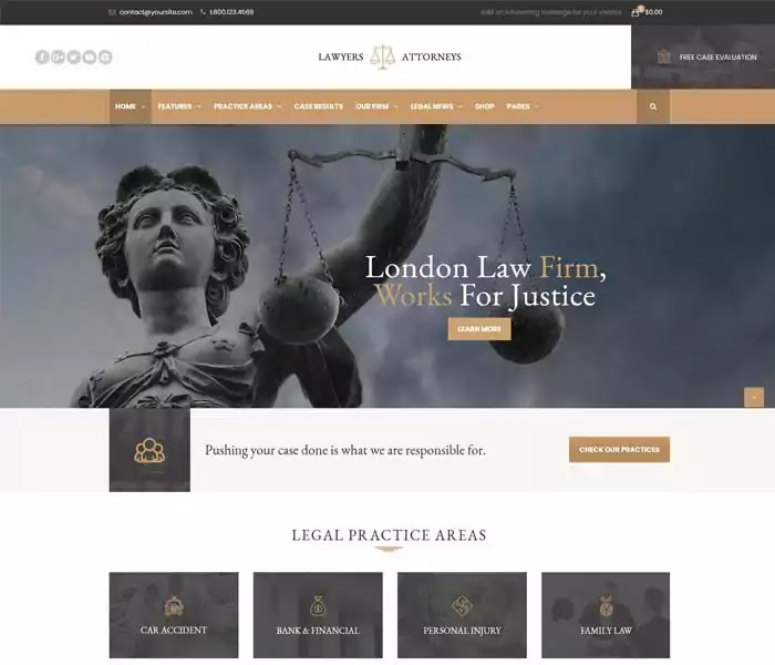 Lawyer Attorneys law firm wordpress theme