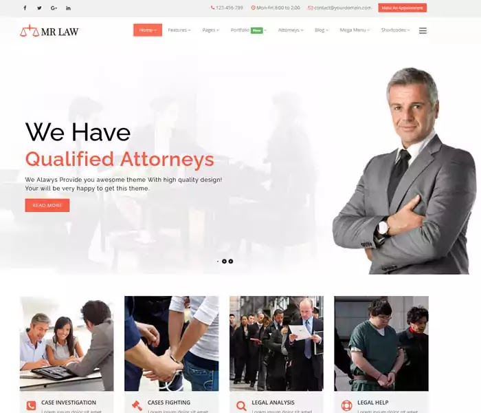 law HTML Website template