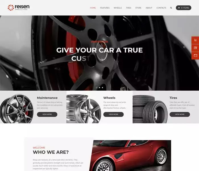 Reisen Car accessories WordPress themes