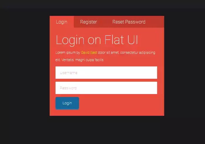 Flat UI Login Form