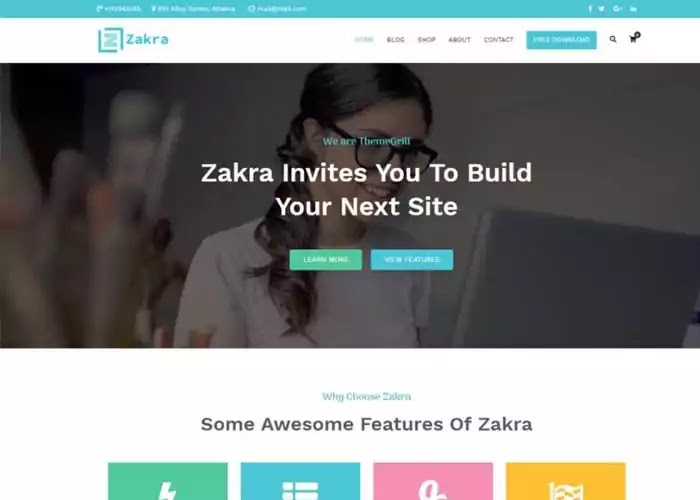 Zakra free wordpress theme