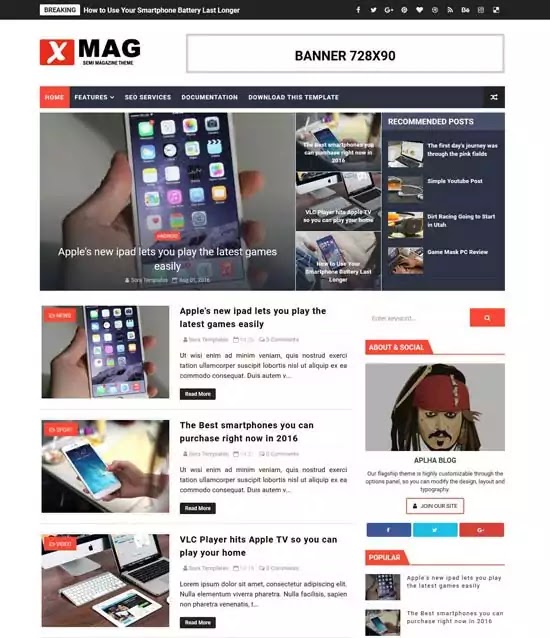 X-Mag Blogger Template 