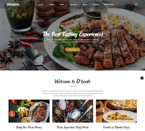 restaurant HTML template