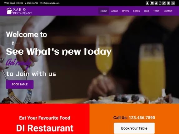 free restaurant WordPress themes