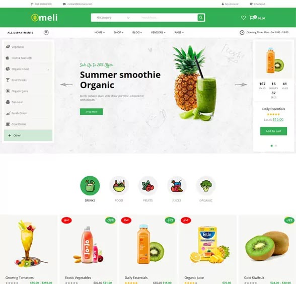 Omeli Organic & Food WooCommerce WordPress Theme