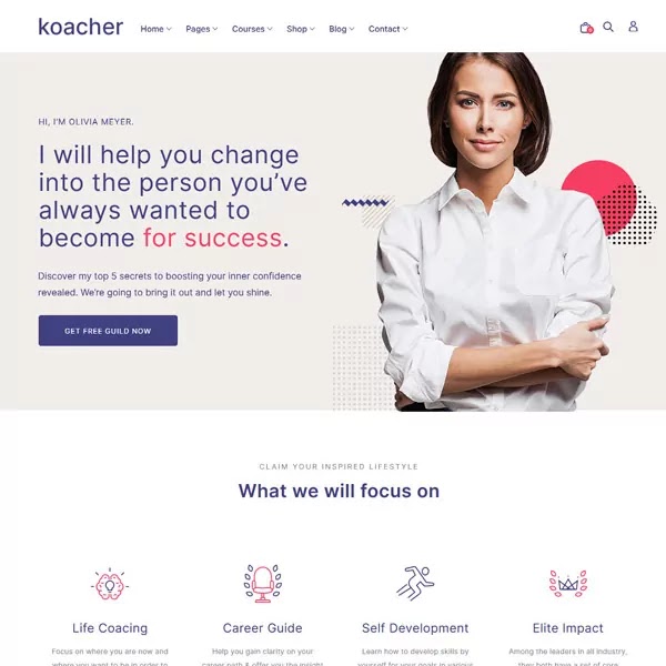 Koacher coaching wordpress theme 
