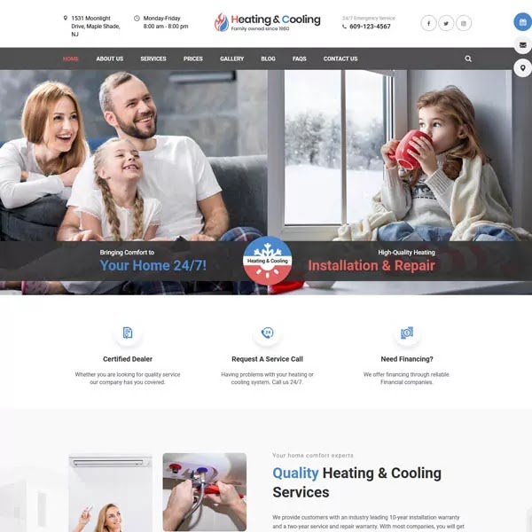 HeaCool air conditioning WordPress theme