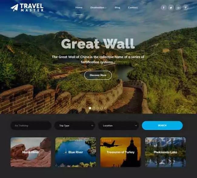 Travel Master  free travel WordPress theme