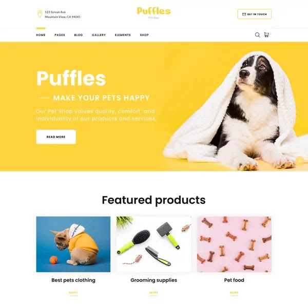 pet shop html template