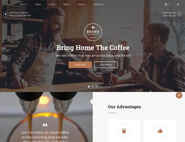 Coffee Shop Website Template 