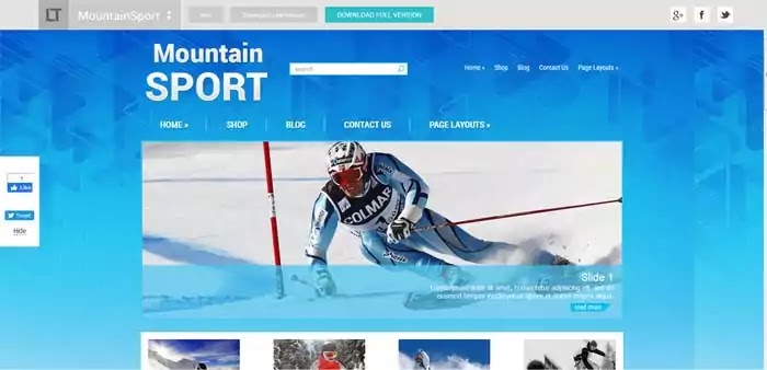 MountainSport free sports wordpress theme