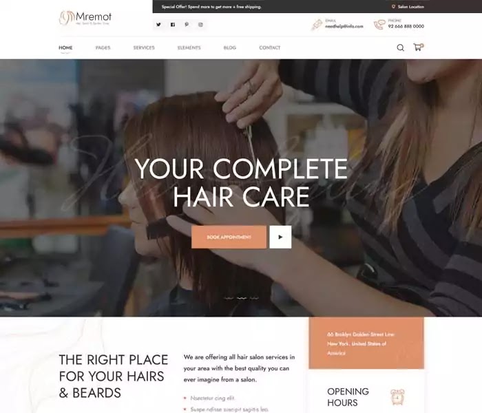 hair salon html5 template