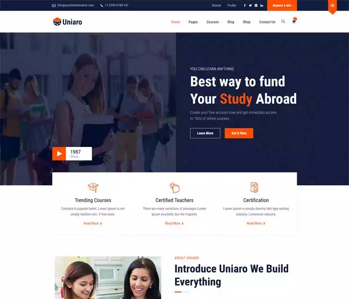 education html template
