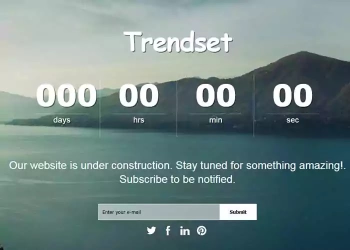 Trendset free coming soon html template
