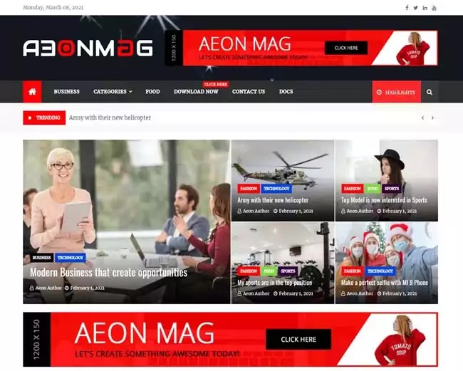 AeonMag free WordPress theme