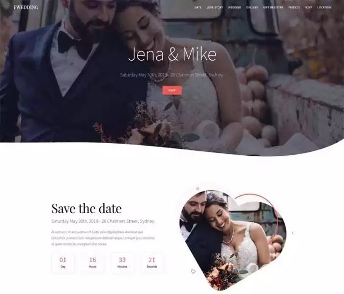 Foxewedding wedding Website Templates
