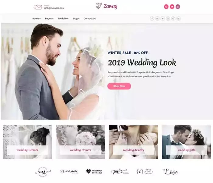 Zawag bootstrap wedding template