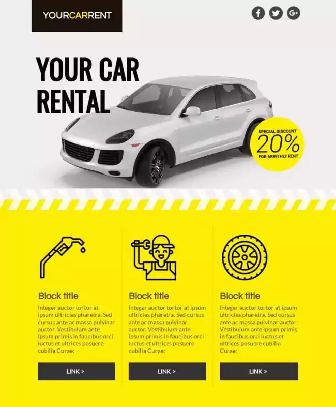 Car Rental HTML email template
