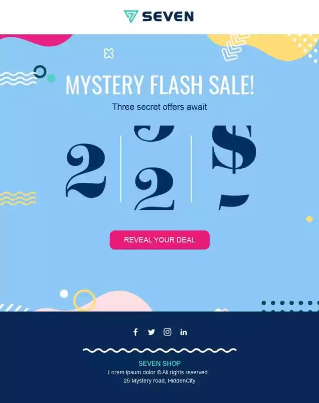 Mystery flash sale free email template 
