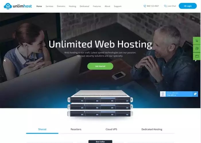 UnlimHost web hosting theme