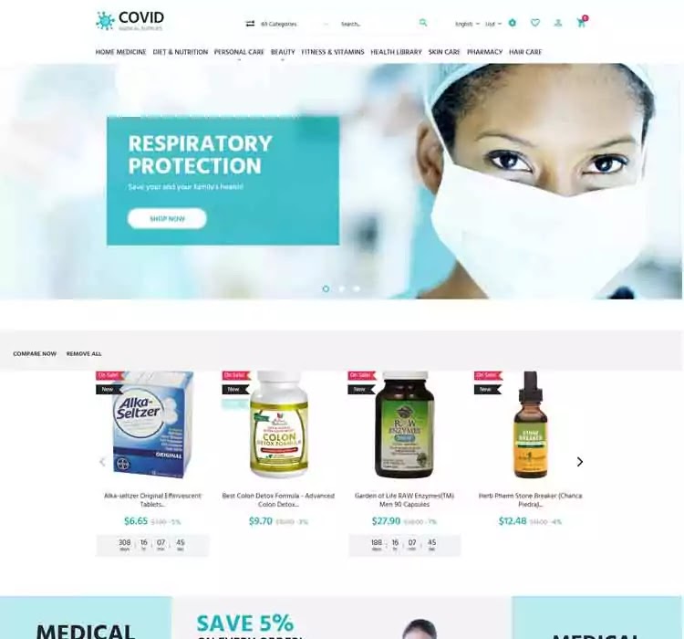 COVID Medical Store PrestaShop theme