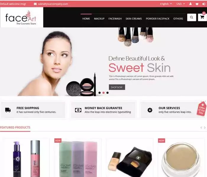 Face Art cosmetic magento theme